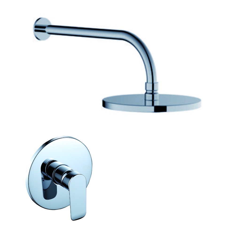 OneLife F1-300C Σετ Μίκτης & Κεφαλή Ντουζ Εντοιχισμού για Ντουζιέρα Ασημί