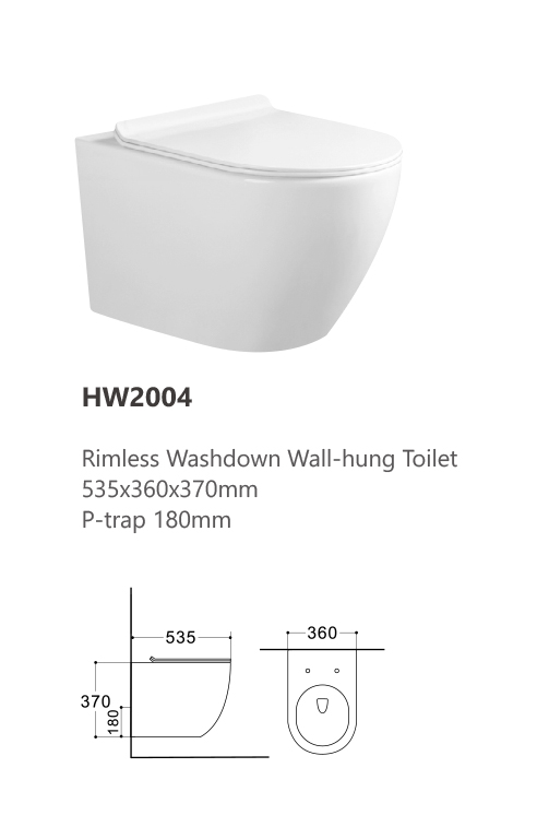 OneLife HW2004 Λεκάνη Κρεμαστή με Slim Κάλυμμα Soft Close – Λευκή