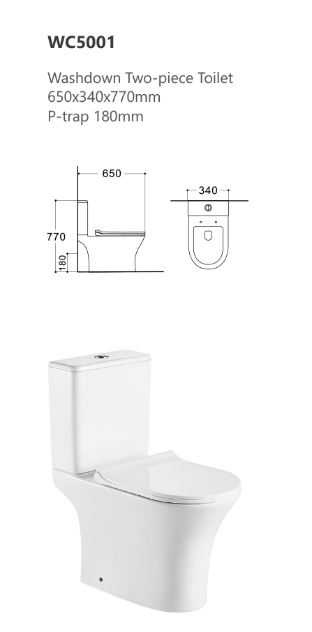 OneLife WC5001 Λεκάνη Διπλού Σώματος με Slim Κάλυμμα Soft Close – Λευκή