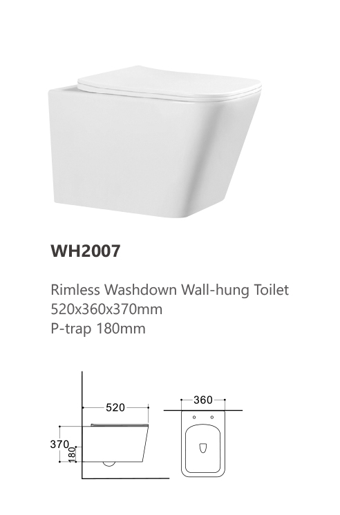 OneLife HW2007 Λεκάνη Κρεμαστή Rimless με Slim Κάλυμμα Soft Close – Λευκή